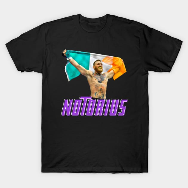 CONOR MCGREGOR NOTORIUS UFC IRELAND FLAG T-Shirt by Roymerch